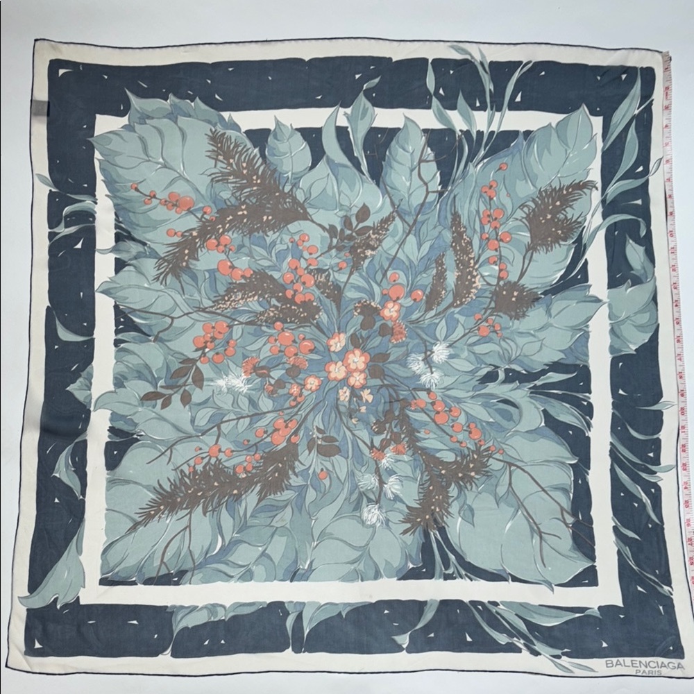 Balenciaga Floral Silk Scarf
